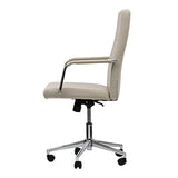 Workspace by Alera Leather Task Chair, Supports Up to 275 lb, 18.19" to 21.93" Seat Height, White Seat, White Back Alera