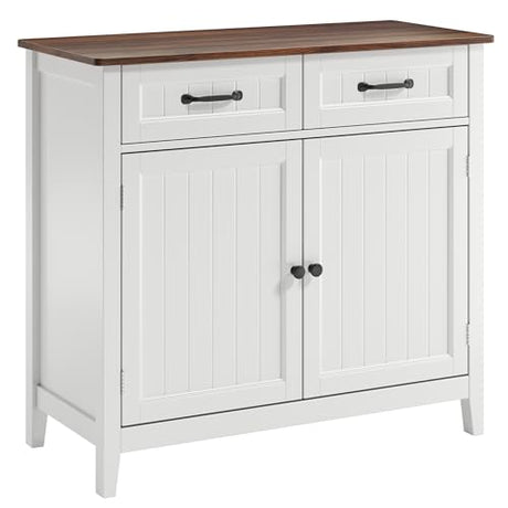 Bealife 32" Buffet Cabinet, Kitchen Island with Storage, Coffee Bar Cabinet with 2 Drawers and Adjustable Shelf, Kitchen Storage Cabinet for Dining Room, Living Room, Entryway (Retro) Bealife