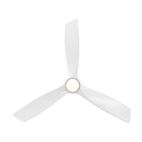 Zephyr Smart Indoor and Outdoor 3-Blade Ceiling Fan 52in Matte White with Adjustable CCT 2700K-3000K-4000K-5000K LED Light Kit and Remote Control works with Alexa, and iOS or Android App Modern Forms