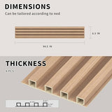 POHARE WPC Slat Wall Panels, 8 Pack Accent Decorative Acoustic Wood Slats for Wall and Ceilings, Acoustic Panels for Interior Wall Modern Décor, Oak, POHARE
