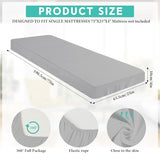 Breling Fitted Sheet (Sheet Only) Compatible with Milliard Trifold Mattress Folding Mattress Fitted Microfiber Bedsheet for Camp Bunk Rvs Bed(Light Gray,Single,4'') Breling