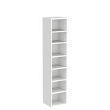 IOTXY Small Narrow Corner Bookcase - 59 Inches Tall Gap Freestanding Storage Cabinet, 7 Lattices Open Shelves Tower Rack, Cubes Bookshelf in White IOTXY