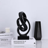 DOVDOV Abstract Black Knot Sculpture, Geometric Decor, Black Decorative Piece for Living Room Coffee Table or Bookshelf Top, Office Coffee Table or Entryway Console Decor. DOVDOV