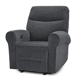 MCombo Compact Wall Hugger Power Recliner Chair for Small Spaces, Dual USB-A/C Ports, Rolled Arm Recliner for Living Room & RV, Fabric PR520 (Fabric, Dark Grey, Small)