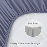 Biloban Crib Sheets Fitted for Boys, 2 Pack Crib Sheet Fits for Standard Crib Mattress, Neutral Toddler Bed Sheets Girl, Grey & Navy, 52”X 28” Biloban