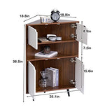 SogesHome Corner Cabinet, 4-Tier Wood Wall Corner Storage Cabinet with 4-Door Cabinet&1 Cube, for Small Space, Living Room, Bedroom, Dining Room SogesHome