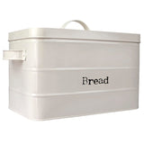 Home Basics Tin Canister Collection, 13-Liter Bread Box with Cover, Kitchen Food Storage Organization, Ivory Home Basics