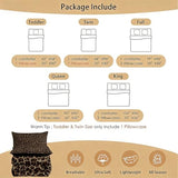 Erosebridal Cheetah Print Queen Comforter Set for Teens Adults,Brown Leopard Bedding Set,Animal Skin Texture Down Comforter,Rustic Bed Set with 2 Pillowcases Microfiber Soft Erosebridal