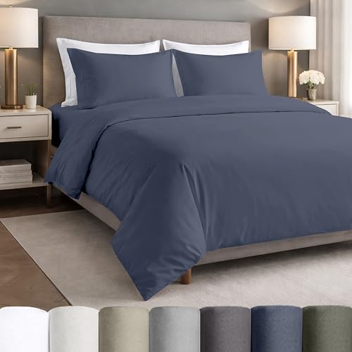 California Design Den Certified 100% Egyptian Cotton California King Sheets Set - Lightweight Percale Cal King Sheet Set with Deep Pockets, Crisp & Durable Luxury Bedding - Mineral Blue California Design Den