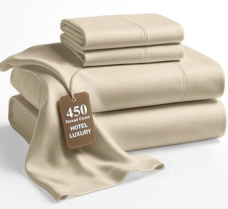 LANE LINEN Queen Size Bedding Set – 100% Cotton Bed Set with 450 Thread Count, Soft & Cooling Fabric, Value Bedding for Daily Use, Hotel Sateen Finish, 15" Deep Pocket – Linen LANE LINEN