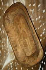 HomeOrnamentss Rustic Home Decor 22 inchCarved Wooden Dough Bowl Primitive Wood Trencher Tray Zymise