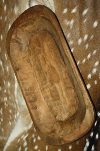 HomeOrnamentss Rustic Home Decor 22 inchCarved Wooden Dough Bowl Primitive Wood Trencher Tray Zymise