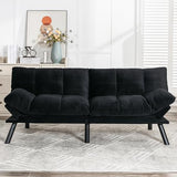 KINFFICT Convertible Futon Sofa Couch Bed, Modern Memory Foam Sleeper Loveseat Sofa with Adjustable Armrests & Backrests, Comfy Love Seat for Living Room, Bedroom, Office, Apartment, Small Space KINFFICT