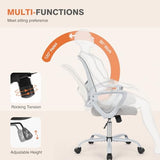 Sweetcrispy Home Office Managerial Executive Chair, Ergonomic Mesh Adjustable Swivel Mid-Back Chair with Comfortable Lumbar Support, Comfy Arms for Bedroom,Study,Student Sweetcrispy