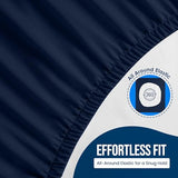 Twin Size Mattress Protector Waterproof, Premium 200 GSM Terry Mattress Cover, Soft & Breathable Bed Cover, Fitted Sheet Style Stretchable Deep Pockets 15" by Utopia Bedding (Navy Blue) Utopia Bedding