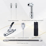 Grease Gun Accessory Kit,includes Grease Needle Dispenser, 2pcs Grease Needle Nozzles, 90 Degree Grease Coupler Adapter with Sleeves, Grease Gun Coupler, 12 Inch Grease-Gun-Hose, Zerk Fitting Cleaner GATTLELIC