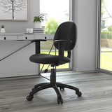 Boss Office Products B316-BK Perfect Posture Delux Fabric Task Chair with Adjustable Arms in Black, Low-Back Boss Office Products
