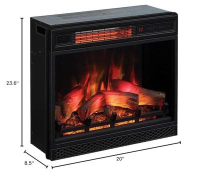 ClassicFlame 23II042FGL 3D Infrared Quartz Fireplace Insert with Safer Plug and Sensor, 23"