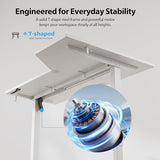 Agilestic Electric Standing Desk, Height Adjustable Desk, 63 x 35 Inch Sit Stand up for Work Office Home, L Shaped Ergonomic Rising Computer Table with Memory Preset, White Agilestic