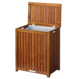 Oceanstar Solid Wood Spa Laundry Hamper 24.75 in high x 20 in Wide x 13.25 in deep, Brown Oceanstar