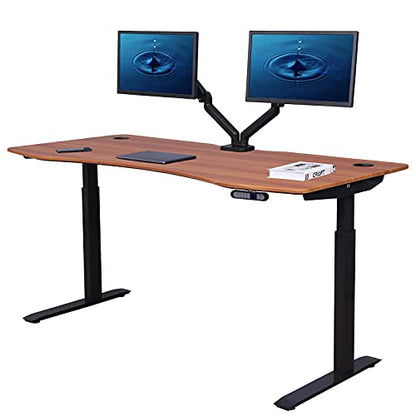 ApexDesk Elite Pro Series 60" Electric Height Adjustable Stand up Desk, Sit Stand Home Office Desk, Computer Desk - Curved Apple - WoodArtSupply