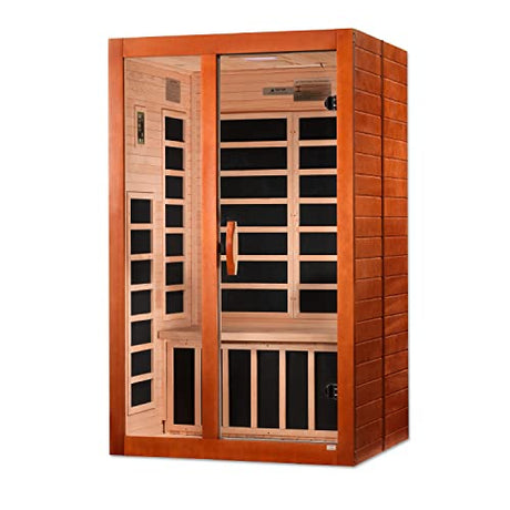 Dynamic Santiago Elite Honey Stain Finish 2-Person Ultra Low EMF (Under 3 MG) FAR Infrared Sauna, Curb Side Delivery DYNAMIC SAUNAS