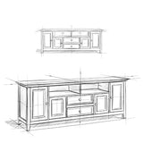 SIMPLIHOME Amherst SOLID WOOD 72 Inch Wide Transitional TV Media Stand in Distressed Grey for TVs up to 80 Inch, For the Living Room and SIMPLIHOME