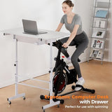 COMHOMA Small Standing Desk Adjustable Height Small Computer Desk Mobile Portable Rolling Laptop Table with Wheels 32" Computer Workstation Sit Stand Desks Portable Standing Table Treadmill desks COMHOMA