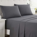 Clara Clark Full XL Bed Sheet Set - Wrinkle, Fade, Stain Resistant, Deep Pocket Sheets - Luxury Soft Bedding Sheets & Pillowcases, Full XL Charcoal Gray Clara Clark