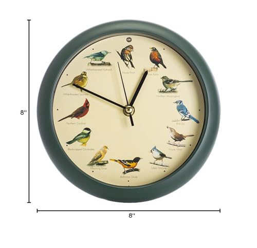 Mark Feldstein & Associates Original Singing Bird Wall/Desk Clock, 8 Inch Mark Feldstein & Associates