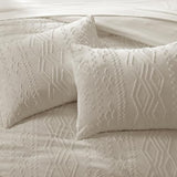 AMBERSPACE Queen Comforter Set Beige, Tufted Boho Bedding Farmhouse Bed Set, All Season 7 Pieces Bed in a Bag with Sheets, Pillowcases & Shams AMBERSPACE