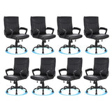 CLATINA Leather Office Executive Chair with Lumbar Support and Padded Armrestes, Swivel Rolling Ergonomic Mid Back Computer Task Desk Chair for Home, Conference, Waiting Room, Black, 8 Pack CLATINA