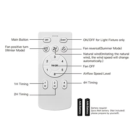 ocioc Quiet Ceiling Fan with LED Light 22 inch Large Air Volume Remote Control for Kitchen Bedroom Dining Room Patio ocioc