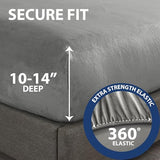 Cathay Home Full Plush Fur Fitted Sheet - Ultra Soft & Thick Plush Fur - All Season Cozy Warmth - 12" Deep Pocket Fitted Sheet Only (Full, Grey) Cathay Home