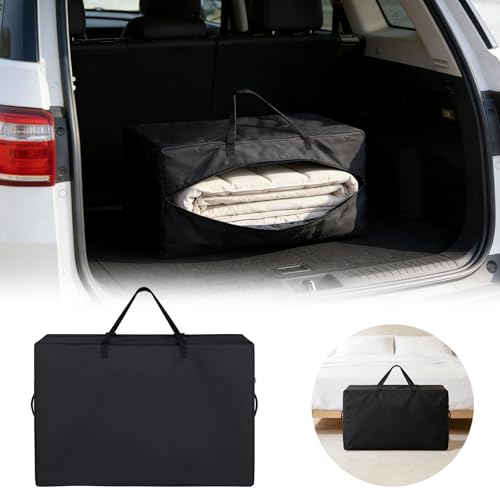 shgsgWK Folding Mattress Storage Bag, Heavy-Duty Foldable Waterproof Dustproof Carrying Case for Memory Foam Tri-Fold Mattress, Futon, Topper (Black) shgsgWK