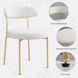 SoarTalent 3-Pieces 31.5" Round Dining Table Set for 2, White Dining Table & Boucle Upholstered Dining Chairs Set of 2 for Kitchen Dining Room Apartment Small Space(White-Gold Leg Chair) SoarTalent