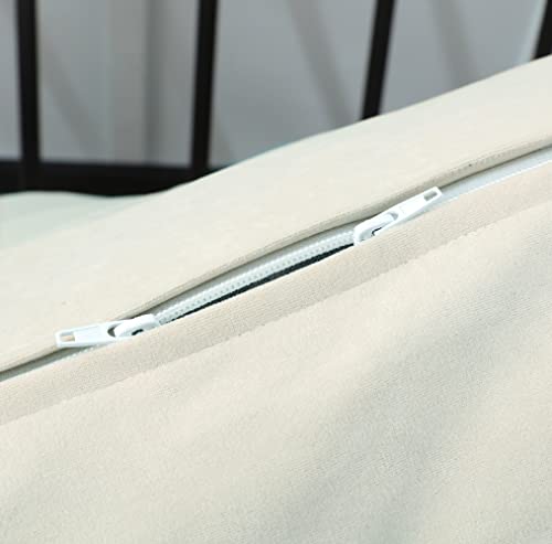 OctoRose Full Size 54x75x8 inch 3 Side Zipper Classic Soft Micro Suede Futon Cover Sofa Daybed Mattress Slipcover (Khaki, Full Size) OctoRose