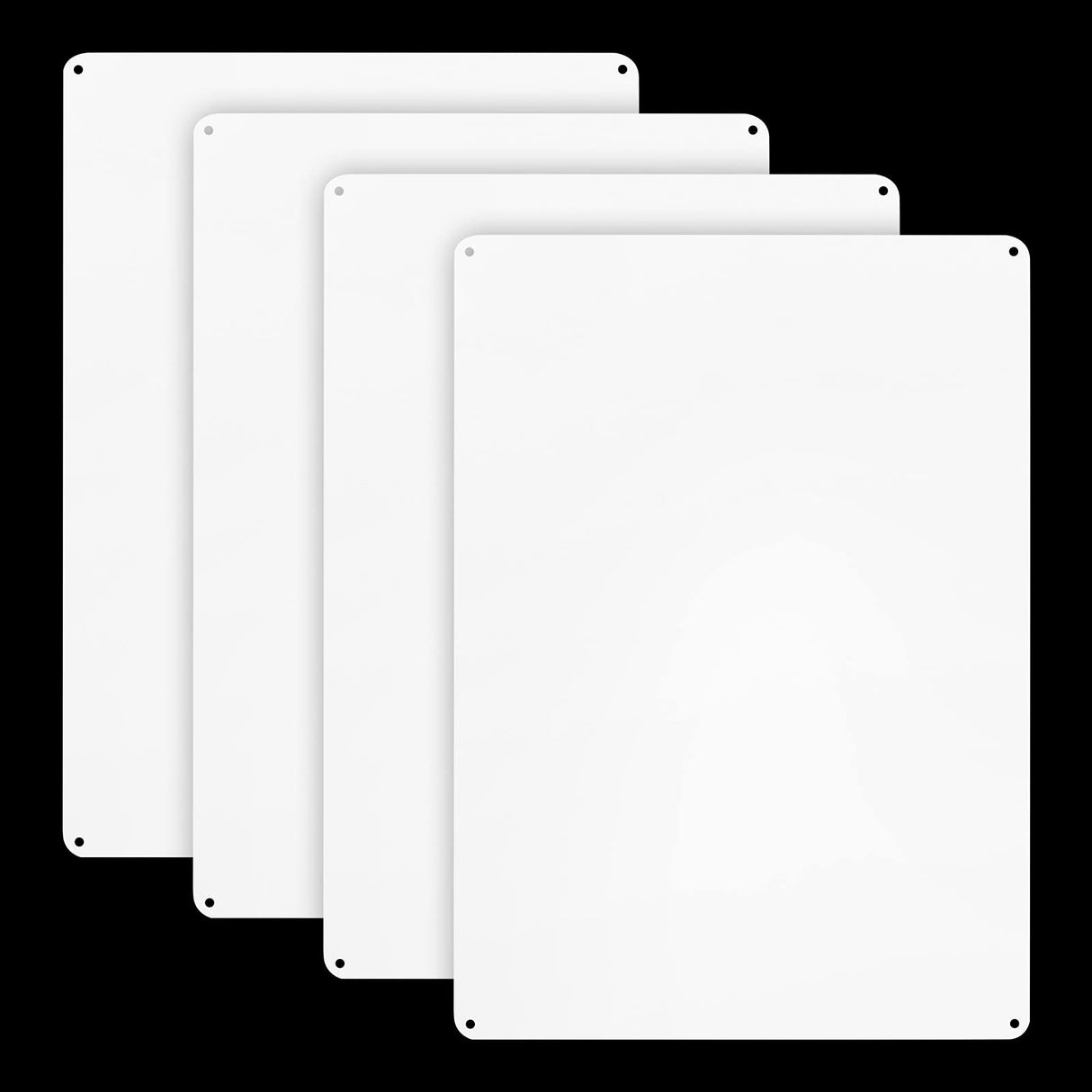 4-Pack White Blank Sign, 10"x 7" Plastic Enjoyist