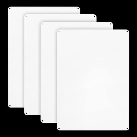 4-Pack White Blank Sign, 10"x 7" Plastic Enjoyist