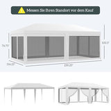 Outsunny 10' x 20' Party Tent, Outdoor Wedding Canopy & Gazebo with Removable Sidewalls, Shade Shelter for Events, BBQs, White Outsunny