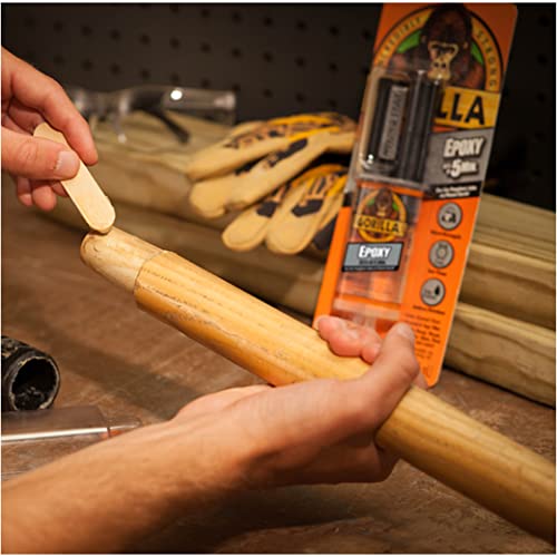 Gorilla 2 Part Epoxy, 5 Minute Set, .85 Ounce Syringe, Clear, (Pack of 2) Gorilla