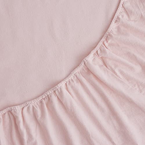 Laura Ashley - Flannel Sheets Twin Size, Anti-Pilling & Wrinkle Resistant Cotton, Touchably Soft for All-Season Comfort - Bed Sheets with Matching Pillowcase & Fitted Sheet (Bright Blush) Laura Ashley