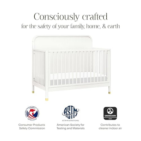 Namesake Brimsley Tambour 4-in-1 Convertible Crib in Warm White, GREENGUARDGold Certified NAMESAKE