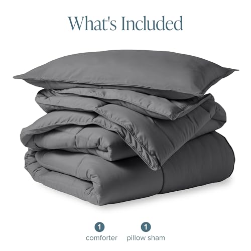 Bare Home Comforter Set - Twin Extra Long Size - Ultra-Soft - Goose Down Alternative - Premium 1800 Series - All Season Warmth (Twin/Twin XL, Grey) Bare Home