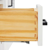 ARIEL Hepburn 55" White Bathroom Vanity with Sink, 1.5" Edge Pure White Quartz Countertop & Splash, Rectangular Sink, 2 Soft Closing Doors, 8 Full Extension Dovetail & 1 45-Degree Tilt Drawers ARIEL