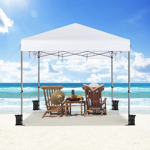 Yaheetech 12x12 Pop Up Canopy Easy Set-up Tent, Portable Outdoor Canopy Instant Tent, Commercial Gazebo with Wheeled Carry Bag & 4 Sandbags for Home, Party & Outdoor Activities, White Yaheetech
