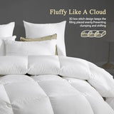 KUSNUG Hotel Luxury Down Fibers Comforter Twin Size - All Season Duvet Insert with Egyptian Cotton Blend Shell, High Fill-Power Hypoallergenic Fluffy Down Feather Fibers Filled, White 68x90 Inch KUSNUG