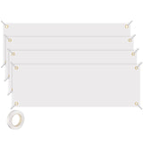 4 Pcs Sublimation Banners Blank, 2x6 Feet Large White Polyester Oxford Cloth Banner with Hanging Ropes, DIY Sign Banners for Painting, Writing, Indoor Outdoor Display and Party Decoration GCTWFYK