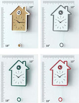 SHISEDECO Modern Cucu Wall Clock with Pendulum and Striking Small Cute Bird, Natural Cuckoo Call, Simple Fashion Wood Creative Unique Home Decoration for Living Room, Kitchen, Office (White) SHISEDECO