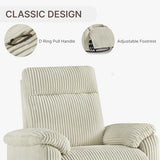 KISLOT Swivel Rocker Recliner for Adults, Corduroy 360 Degree Swivel Glider Recliner Manual 3-Position Adjustable Easy Assembly for Small Space Living Room Nursery Bedroom